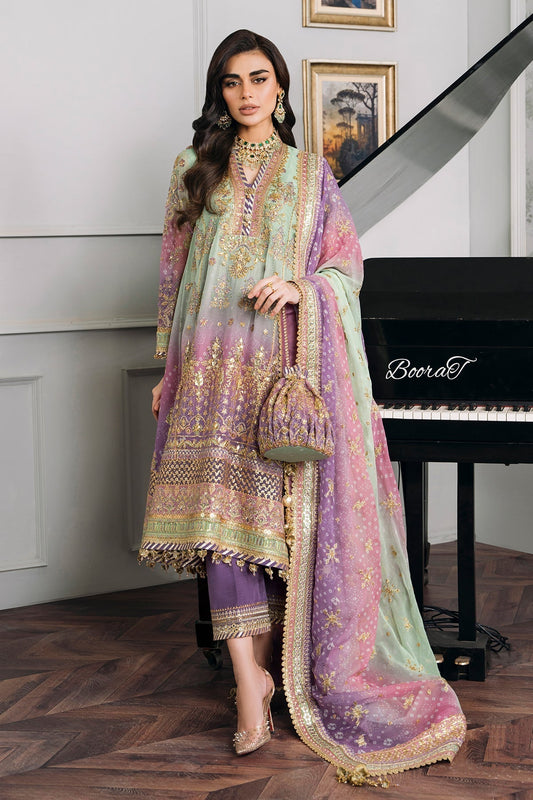 Digital Print Georgette Ensemble with Heavy Embroidery